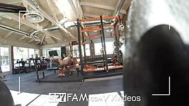 Spyfam step sister catches wimpy bro peeping while she masturbates. Things got wild quick!