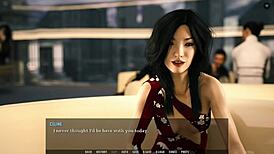 omg, givin a footjob in a restaurant, sexy 3d cartoon style, oops!