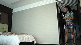 Shemale strips clothes to seduce lover for deep drilling.