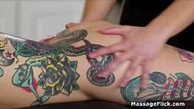 Tattooed Massage Client Craves Eating Pussy And Ass With Scissoring And Fingering