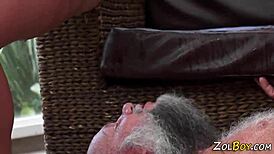 Fetish babe guzzles piss in old and young 18+ session with blowjob and handjob