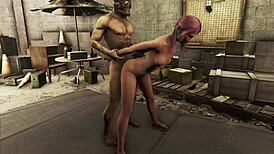 Fallout 4 Mračne Želje: Roza kosa cucla vezana i grubo jebana u dupe!