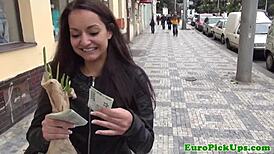 An ordinary European woman gives a blowjob for money