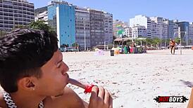 Sucking Ice Cream Seller's Cock On Beach
