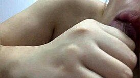 Right after the shower, my Filipina girlfriend gives the sloppiest blowjob ever