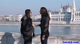 Mature euro slut picks up a stranger and gets choked while sucking.