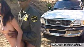 masked latina babe in uniform gets wild in blowjob compilation