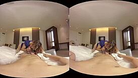 زميل الغرفة في السكن يؤدي إلى متعة إباحية افتراضية