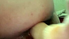 Dildo stretches big ass during intense anal masturbation session