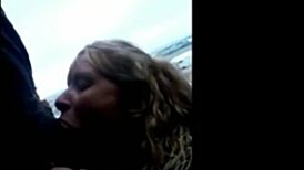 Erotic teacher gives deepthroat blowjob to milf.