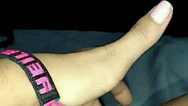 Masturbating My Pussy While Watching Hot Shemale Creampie Porn