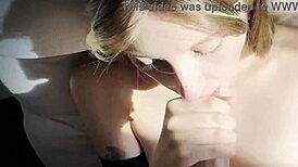 Sexy hottie sucking dick for facial cumshot