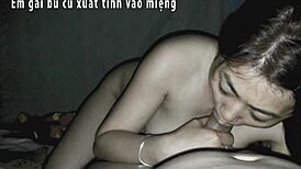 vietnamese girl sucks and swallows cum