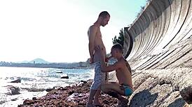 Falcon Al Oliver Strelly Bareback Gay Sex on Beach