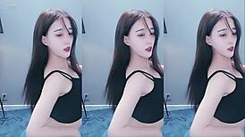 sexy chinese girl dancing with vibrating butt plug horny pussy 😈