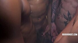 Gay Orgy Kissing Big Black Cocks