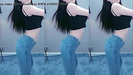 sexy chinese girl dancing with vibrating butt plug horny pussy 😈