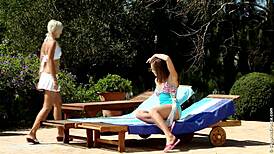 lila and mya enjoy outdoor lesbian kissing and licking