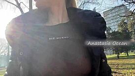 Beauty flashes her big boobs in a public park! 😍