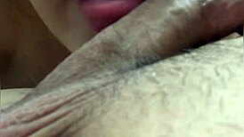 Right after the shower, my Filipina girlfriend gives the sloppiest blowjob ever