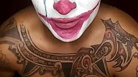 2019 joker jacks off in cosplay costume.