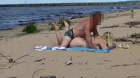 Ever Seen a Big-Ass Mommy Nailed in Every Hole on a Public Beach?