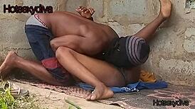 The african slut bent over for intense cunilingus and muff diving, ending with a cumshot on my face