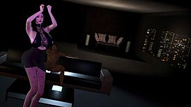 3D Asian Mature Milf with Big Boobs Teases Huge Cock