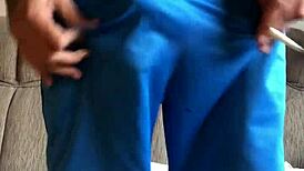 I mark my dick in soccer shorts and give milk