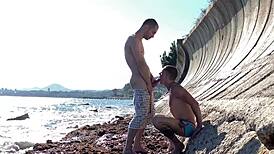 Falcon Al Oliver Strelly Bareback Gay Sex on Beach