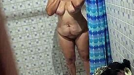 Hidden cam catches curvy Venezuelan neighbor in steamy shower