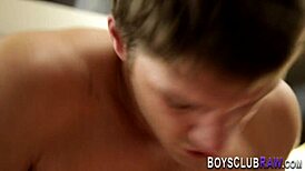 Gay stud engages in raw intense pounding session