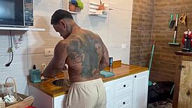 caught belinha baracho in kitchen