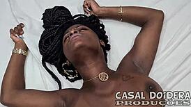 Brazilian black teen Safira fucks hard with friends at motel. She moans loud and swallows cum eagerly.