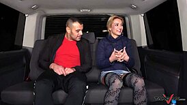 Rescued Blonde Rewards Stranger in Van with Perfect Body! Rides Cowgirl and Deepthroats