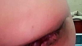 Dildo stretches big ass during intense anal masturbation session