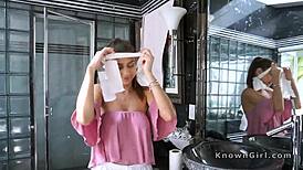 Teen With Big Tits Bangs In Bathroom