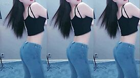 sexy chinese girl dancing with vibrating butt plug horny pussy 😈