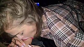 a married slut risked it all sucking a taxi driver's dick in public