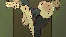 nun fantasizes double penetration in prayer booth hentai parody