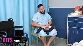 Three hot doctors ride lucky patient's dick in wild orgy