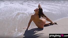 stunning gia ramey gay loves naked beach activities with natural body