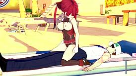 Houshou marine fucks on sex beach