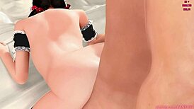 Teasing my naughty maid in anime POV