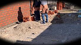 security camera catches engineer nataly at the construction site