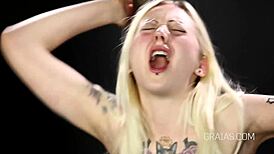 Damn! Caning This Blonde Girl Stings Hard!