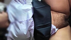 Thai Couple in Cute Anime Outfit Gets Wet Creampie. Watch Her Big Pussy Drip Loudly!