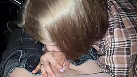 a married slut risked it all sucking a taxi driver's dick in public