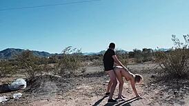 Rough Blowjob in Car on Desert Road