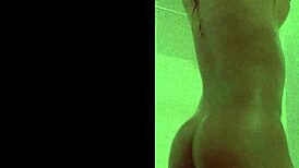 Davina enjoys a relaxing shower session.